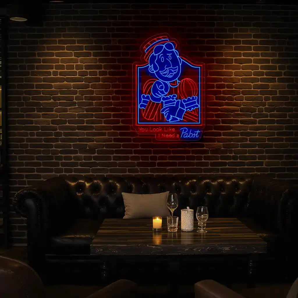 vintage neon sign you look like i need a pabst 6 vintage neon sign you look like i need a pabst 6