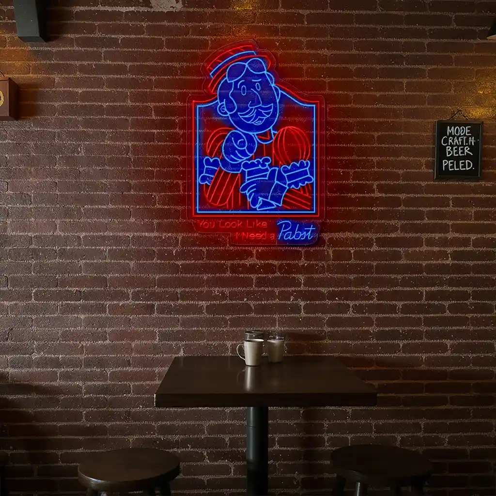 vintage neon sign you look like i need a pabst 8 vintage neon sign you look like i need a pabst 8