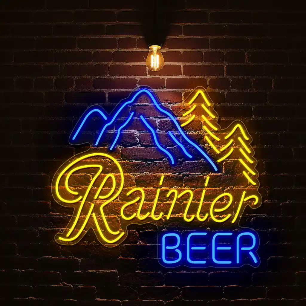 vintage style neon beer sign featuring mountain design 1 vintage style neon beer sign featuring mountain design 1