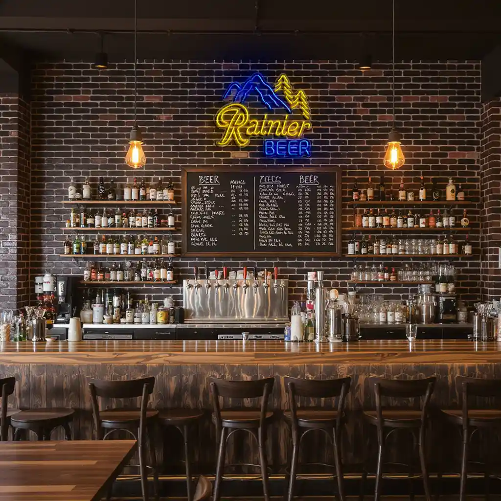 vintage style neon beer sign featuring mountain design 7 vintage style neon beer sign featuring mountain design 7